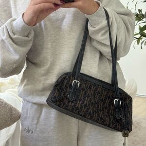 Fossil Black and Brown Patterned Shoulder Bag